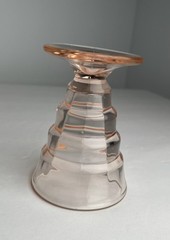 Beautiful Pink Glass Block Optic Tumbler Vase Cocktail Glass