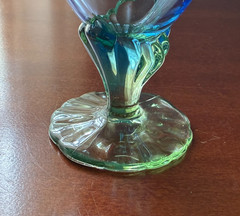 BORMIOLI ROCCO ITALY 2 BAHIA BLUE & GREEN ICED TEA GOBLETS GLASSES 7.5″ H
