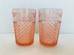 Anchor Hocking Pink Miss America Depression Glass Water Tumblers, Set of 2