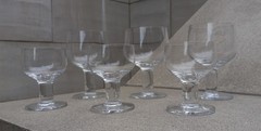 Rosenthal Glass Barware 6x Pieces of Drinkware «PLUS» Pattern 1980s