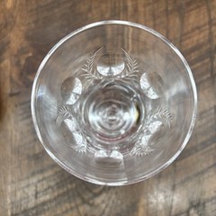 Tiffin Franciscan Glass Elegance 17377 R Cut Ice Tea Goblet Bubble Stem Crystal