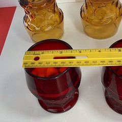 Six vintage mixed a lot Georgian Ruby and gold tumblers glasses MCM