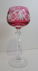 Nachtmann Wine Goblet Cranberry Pink Cut to Clear Crystal 7 3/4″ tall
