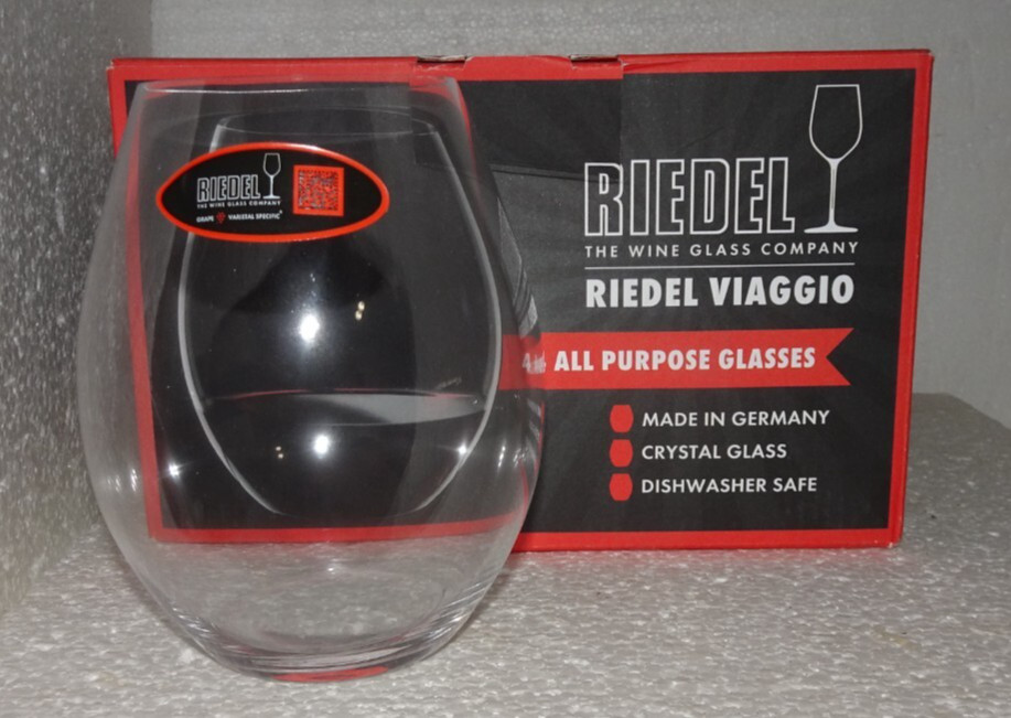 Riedel VIAGGIO Stemless All Purpose Wine Crystal Glass 4 Pieces Set $86 *