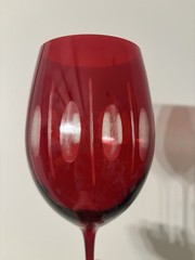 6pc Italo Home Hand Cut Ruby Red Wine Glasses 9.75″ Turkey NEW w/ Stickers