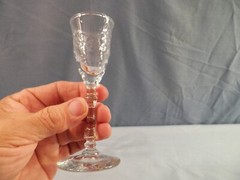 Pair Set of 2 Libbey Clear Glass Rock Sharpe Cordials Small Wine Goblets