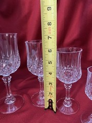 Cristal d’Arques Longchamp Set of 5 Champagne Water Wine Sherry & Cordial Qty Av