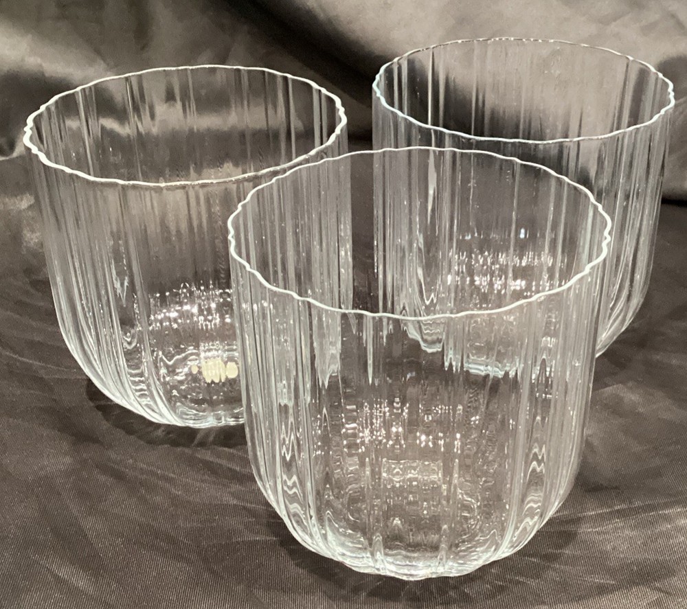 3+ 1 NEW W BOX VIGNELLI CIGA SHORT ROUNDED RIBBED TUMBLERS 3 3/8”T MMA