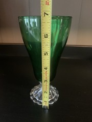 Vintage Boopie Burple Emerald Green Water Iced Tea Goblets Set of 5 Bubble Foot