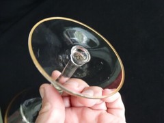 Glastonbury/Lotus Glass Clear YUKON Gold Trim Champagne Tall Sherbet Glass 3720