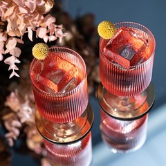 Vintage Art Deco Ribbed Goblet Cocktail Glasses with Stem | Set of 4 | 10 oz …