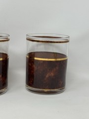 4 Culver Tortoise Dbl Old Fashion Marbelized Glasses VHTF Vintage barware bar