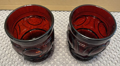 Vintage Wheaton Ruby Red Bullseye 5″ Tumbler Glasses Redware Preowned Lot of 4