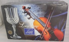 1978 Cristal D’Arques Longchamp Crystal 5.25oz Wine Stemmed Glasses Set of 4