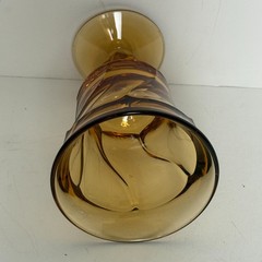 Set/2 Vintage Fostoria Jamestown Amber Swirl Water Goblets Glasses Twist Stem 6″