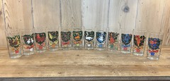 12 Days of Christmas Tumbler Glasses Complete Set 12oz MCM Indiana Glass Vintage