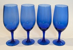 LUMINARC Cristallerie d’Arques Iced Tea Glass Goblet Cobalts Blue 16 oz 8″ Set/4