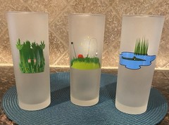 VTG Golfing Hazards Highball Frosted Glasses Dartington Designs France Set Of 3