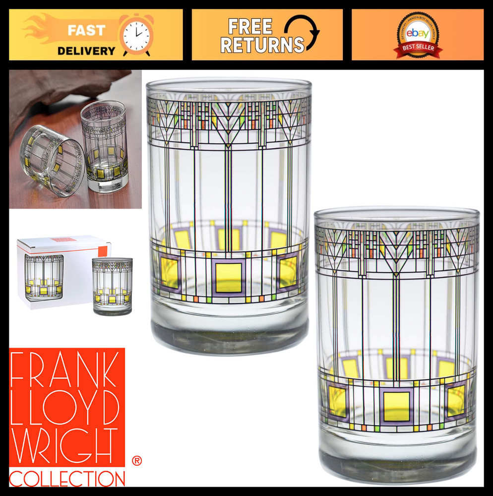 Set of 2 14oz Double Old Fashioned Glasses – Tree of Life Design, Gift Boxed