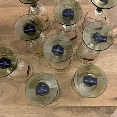 NEW Rare VILLEROY & BOCH French Garden Set Of TEN Hand Painted Glasses Goblets