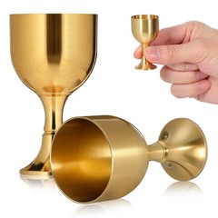 2pcs Mini Chalice Goblet Vintage Metal Shot Glasses Gold Communion Cup Brass …