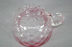Victorian Rubina Spot Optic Inverted Thumbprint Custard / Punch Cup Circa 1880s