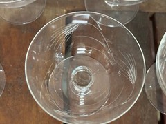 Vintage Elegant Etched Glass Wheat Pattern Champagne Coupes Glass set of 8