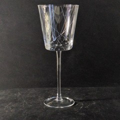 CALVIN KLEIN RANDOM CUT WATER GLASS, Blown & Etched Crystal, 8 1/2″, 10 Oz