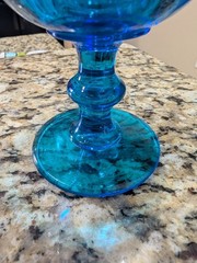 Imperial Glass Hoffman House Antique Blue 6 3/8 » Tall Water Goblet (s) MCM