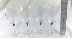 4 Courvoisier Crystal Cobalt Blue Teardrop Stem Cognac Aperitif Cordial Glasses