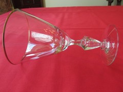 Set 3 Tiffin-Franciscan MANSFIELD Gold Rim Crystal 11oz Water Goblets 6 1/2″ B