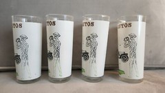 4 Vintage Anchor Hocking ~ Antique Autos Glasses 1909 Nash Rambler 