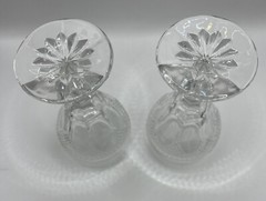 SET of 2 HEARTHSIDE 24% LEAD CRYSTAL WINE GOBLETS YUGOSLAVIA