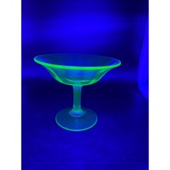 Vintage Green Depression Glass Sherbet Dessert Compote Dish