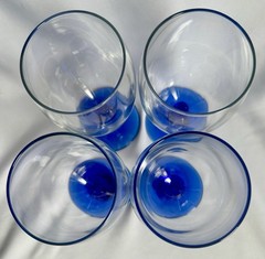 Vintage Libbey Metropolis Mediterranean Blue Iced Tea Glasses Set of 4