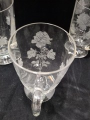 3 Fry Rose Handled Lemonade Iced Tea 3 Stemmed Roses A Few Chips