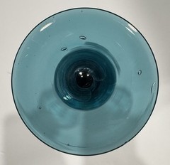 Vintage Pier 1? Ribbed Swirl Turquoise Wine Goblets 8.5”T Set Of 5