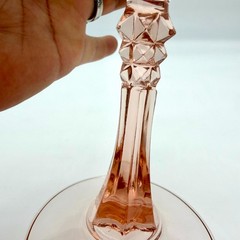 Cristal d’Arques Durand CRA35 Pink Spiked Stem Wine Goblets Set of 4