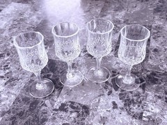 Longchamp Set of 4 Cristal D’Arques 2 oz Wine Glasses Paris Crystal France New