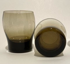 4 ct Libbey Perception Double Old Fashioned Glasses Smokey Brown 4 1/8” 10 oz