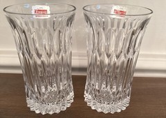 VTG 5.5” Fostoria Monarch Crystal Heavy Highball Glass Elegant Tumblers PAIR