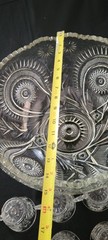 LE Smith 14.5″X8″ Punch Bowl ,10 Cups Pinwheel & Stars Etched & Plastic Ladle