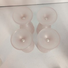 4 Vtg Luminarc Satin Frosted Pink Goblets Glasses Raised Fruit Design France EUC