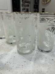 Vintage Hazel Atlas Hazelware White Wheat Cameo Glassware Set of 8