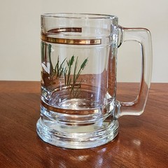 Culver 22K Gold Trim Glass Beer Mugs 4 Set Duck Mallard Pintail MCM Barware EUC