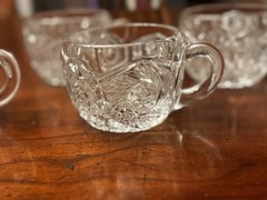 Set of 6 Imperial Glass Whirling Star Clear Punch Cups