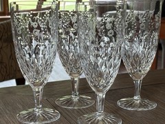 Rogaska GALLIA 4 Crystal Iced Tea Or Water Low Goblets Star Foot 8″