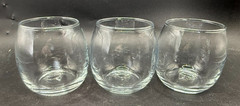 3 Clear Glass 4oz 2.5″ Roly Poly Glasses
