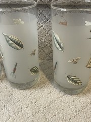 Set Of 4 Pfaltzgraff Naturewood Frosted Drinking Glasses/Tumblers. 3″W x 6¼»H.