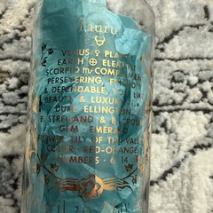 Vintage Zodiac Astrology Taurus Anchor Hocking Horoscope Glass Gold Details